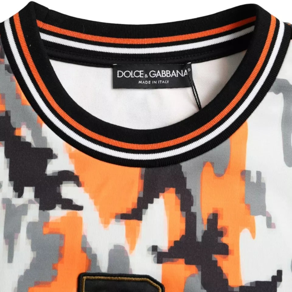 - Multicolor Camouflage Crew Neck Pullover Sweater