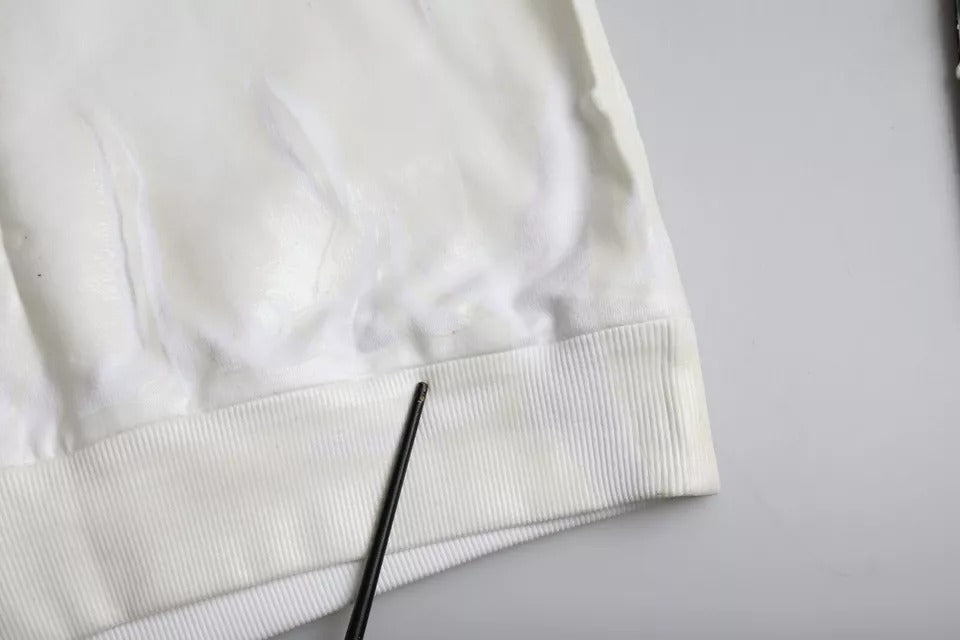 - White Cotton Crew Neck Sweatshirt Sweater