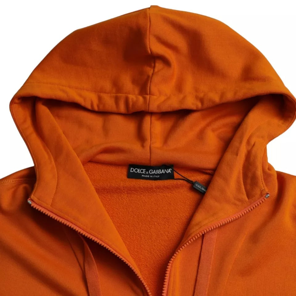 - Orange Hooded Pullover Sweatshirt Sweater