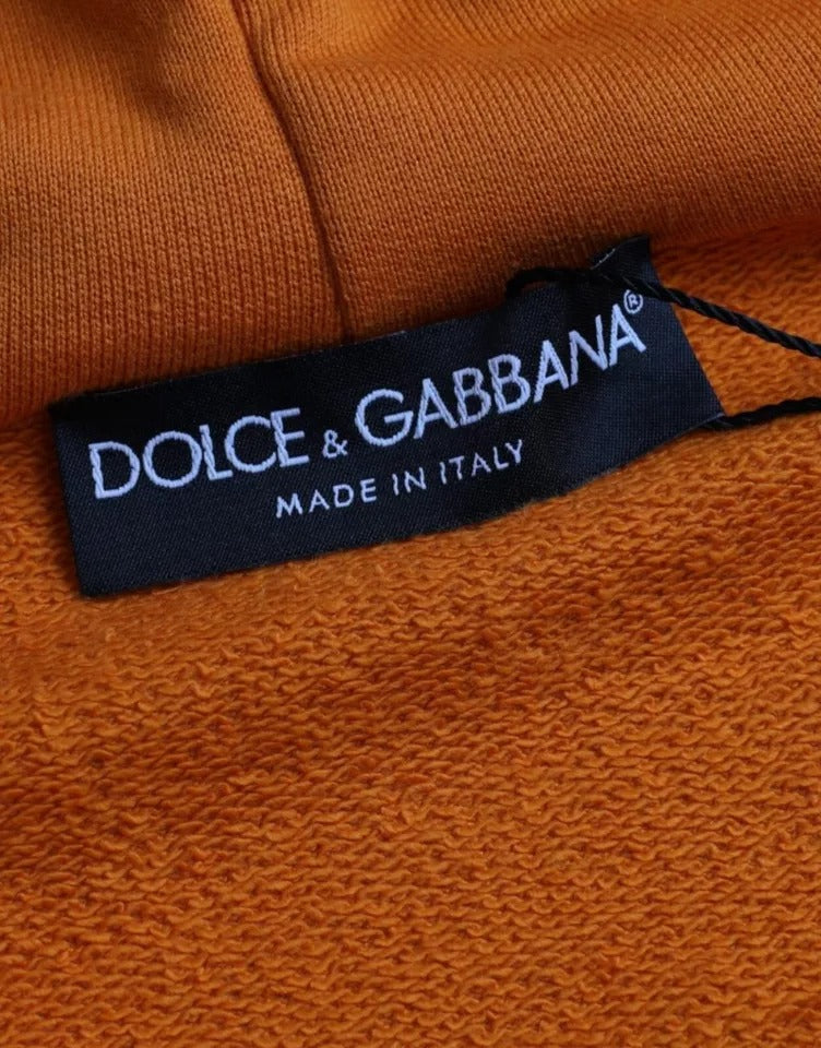- Orange Hooded Pullover Sweatshirt Sweater