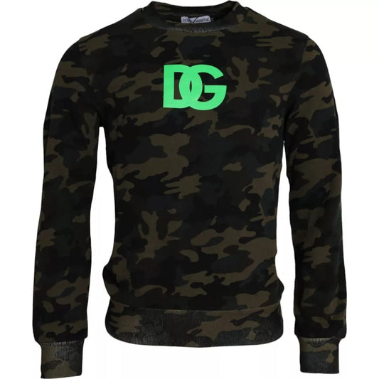 - Black Camouflage Crew Neck Pullover Sweater