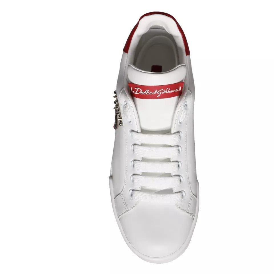 - White Patch Calfskin Nappa Portofino Sneakers Shoes