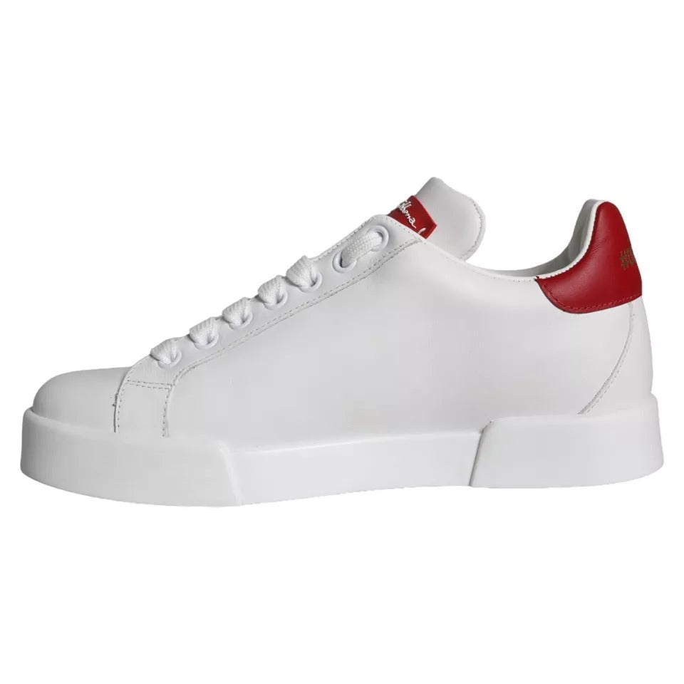 - White Patch Calfskin Nappa Portofino Sneakers Shoes