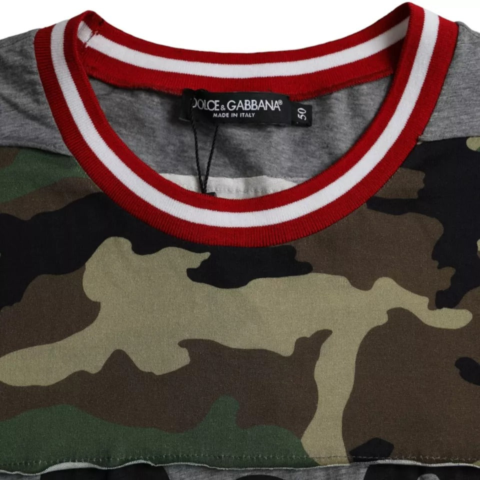 - Multicolor Camouflage Cotton Crew Neck Men T-shirt
