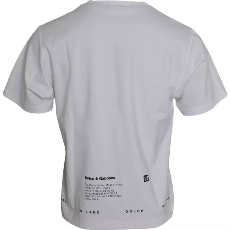 - White Red Lips Print Cotton Men T-shirt