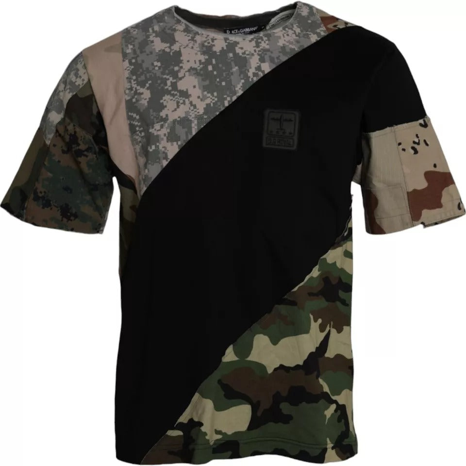 - Multicolor Camouflage Cotton Round Neck Men T-shirt