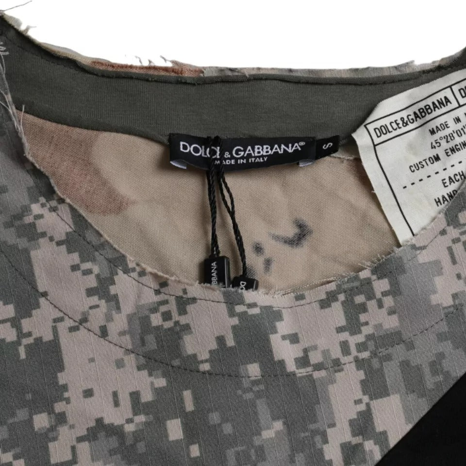 - Multicolor Camouflage Cotton Round Neck Men T-shirt