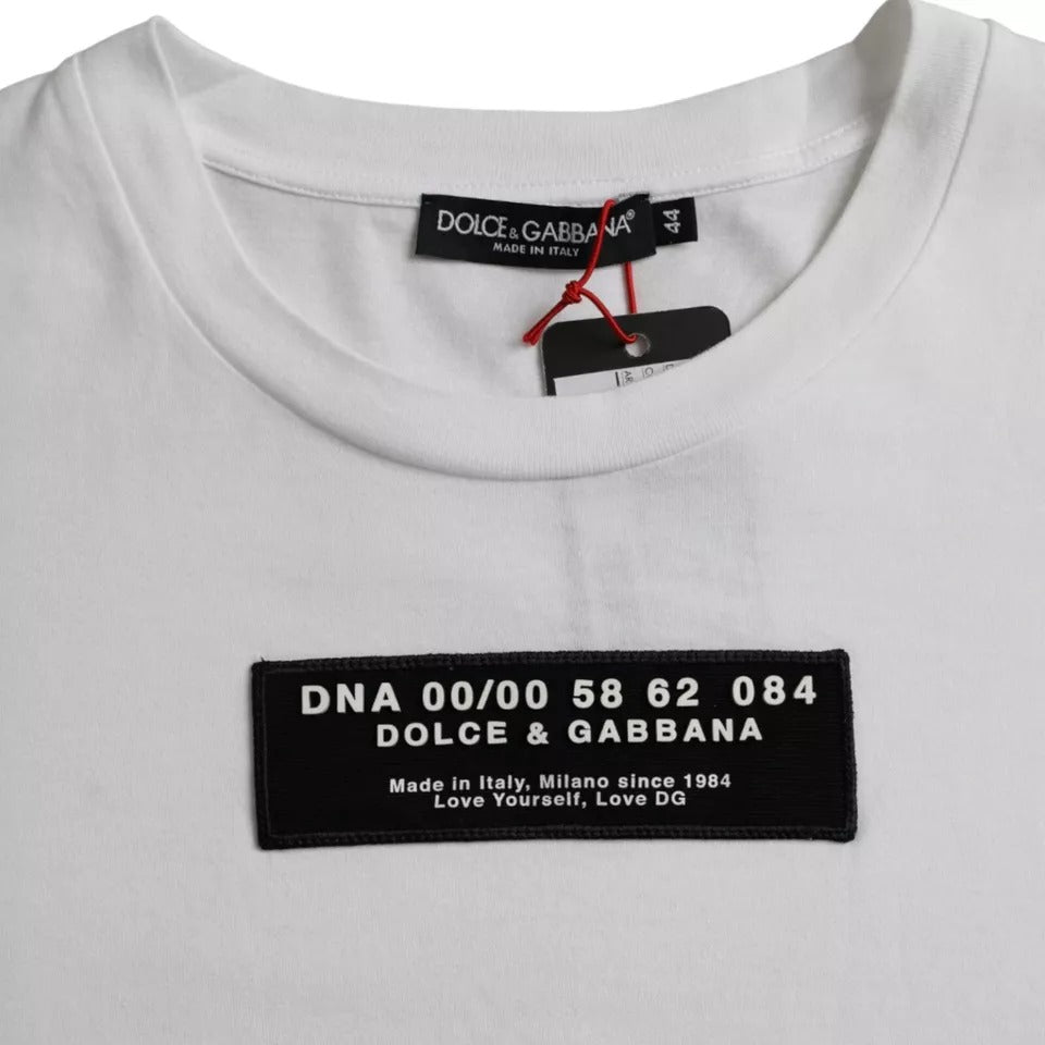 - White Cotton DG Applique Men Casual T-shirt
