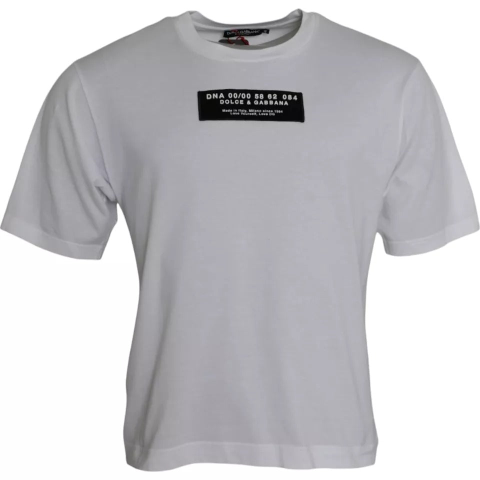 - White Cotton DG Applique Men Casual T-shirt
