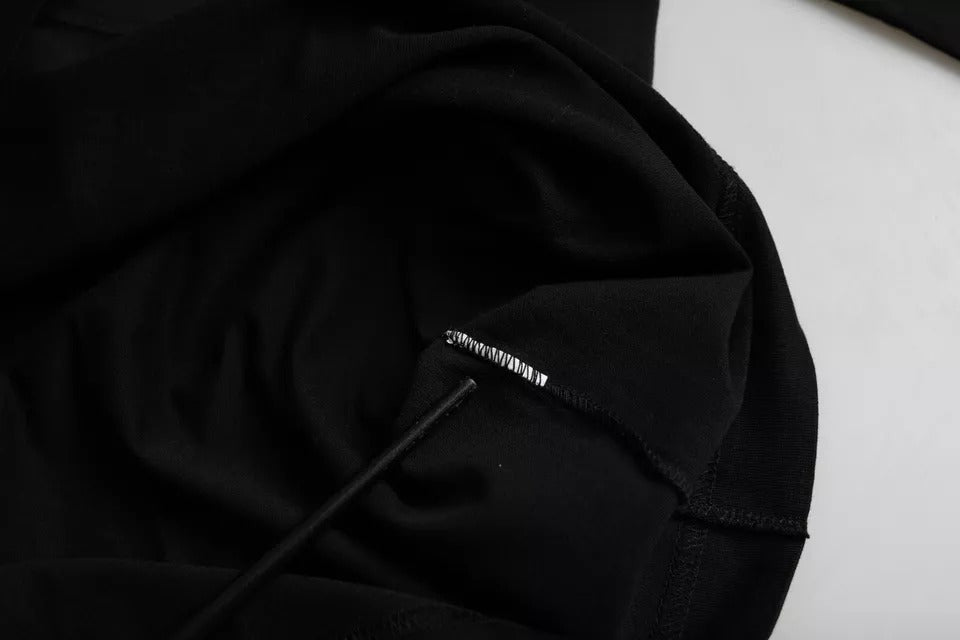 - Black Logo Embossed Cotton Crew Neck T-shirt