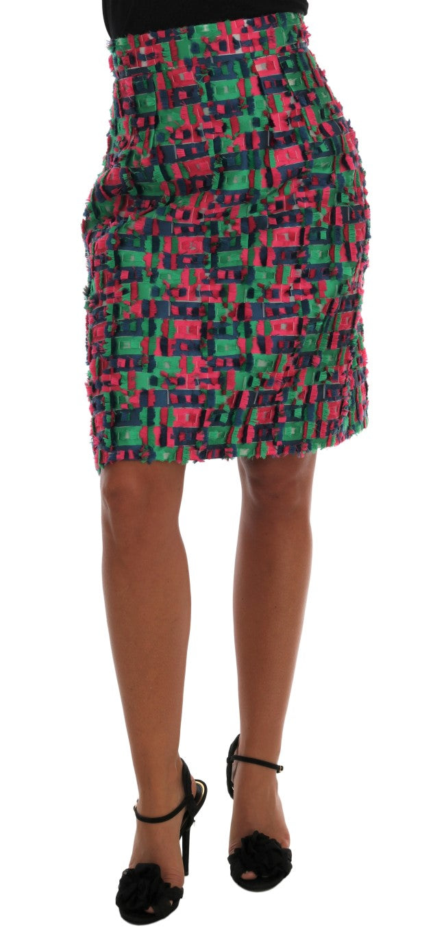 - Elegant Jacquard High Waist Pencil Skirt
