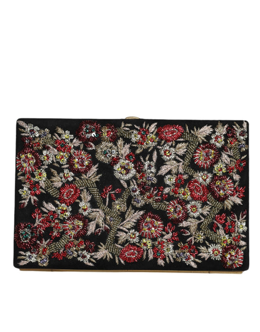 - Multicolor Floral Gold Frame Clutch Evening Purse Bag