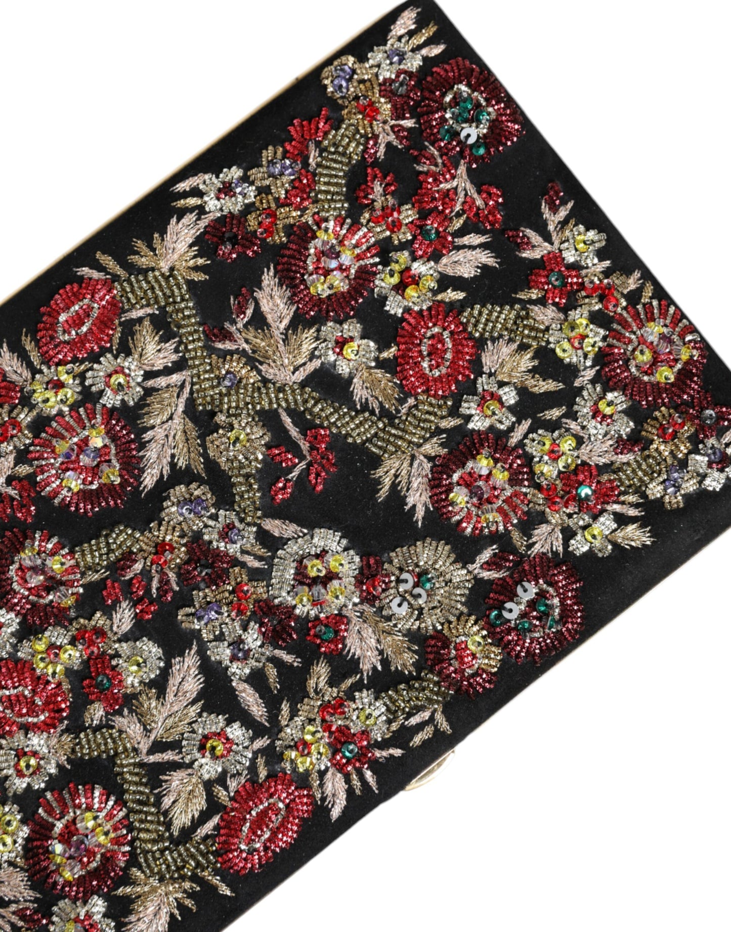 - Multicolor Floral Gold Frame Clutch Evening Purse Bag