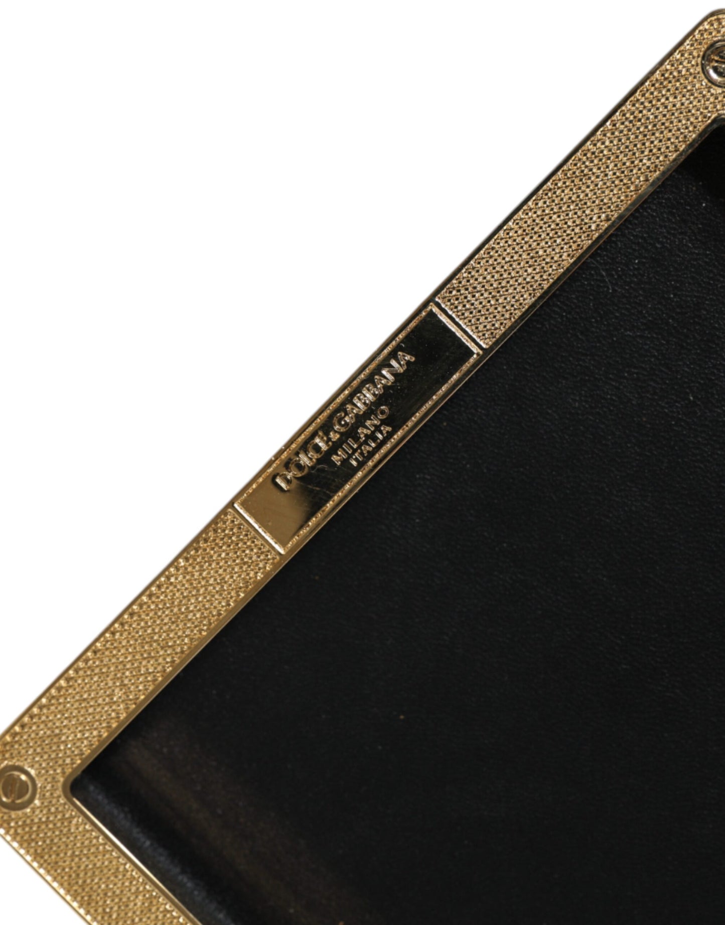 - Black Leather Studs Gold Frame Clutch Evening Purse Bag