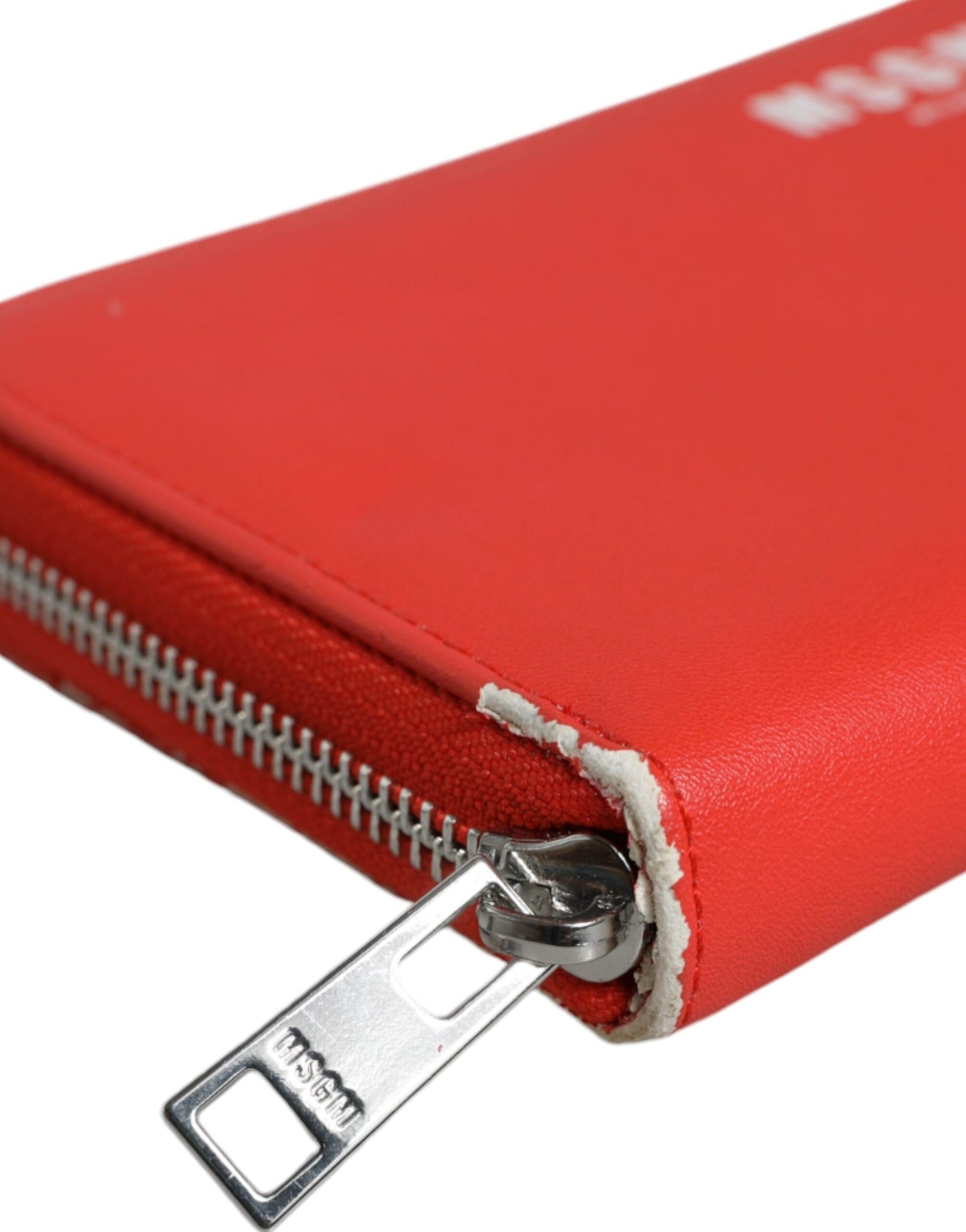 - Red Leather Continental Zip Around Card Holder Bifold Clutch Wallet