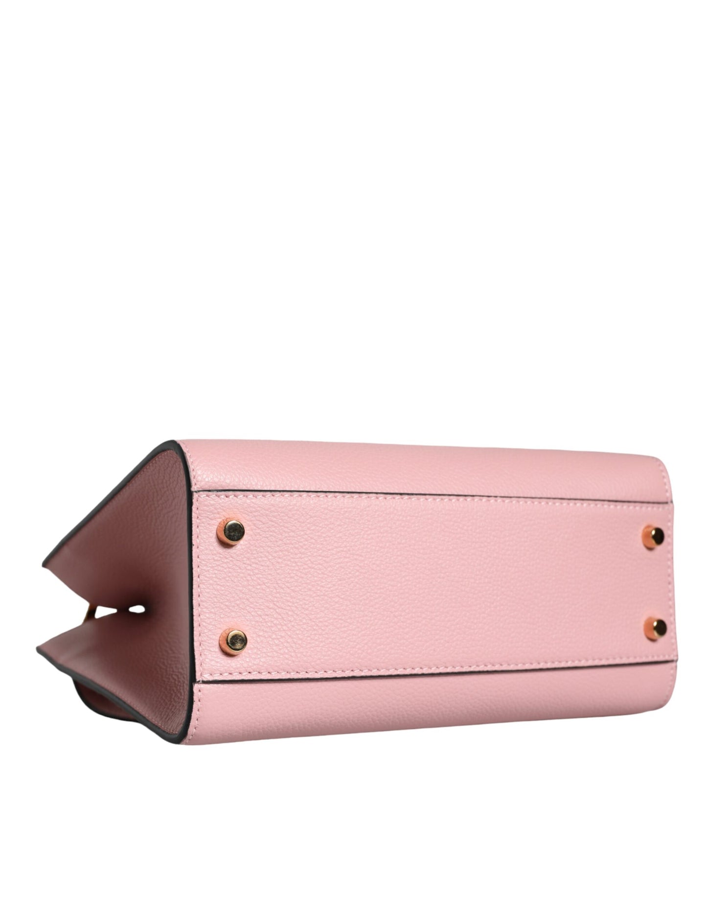 - Pink Small Top Handle Grainy Calf Leather Crossbody Bag
