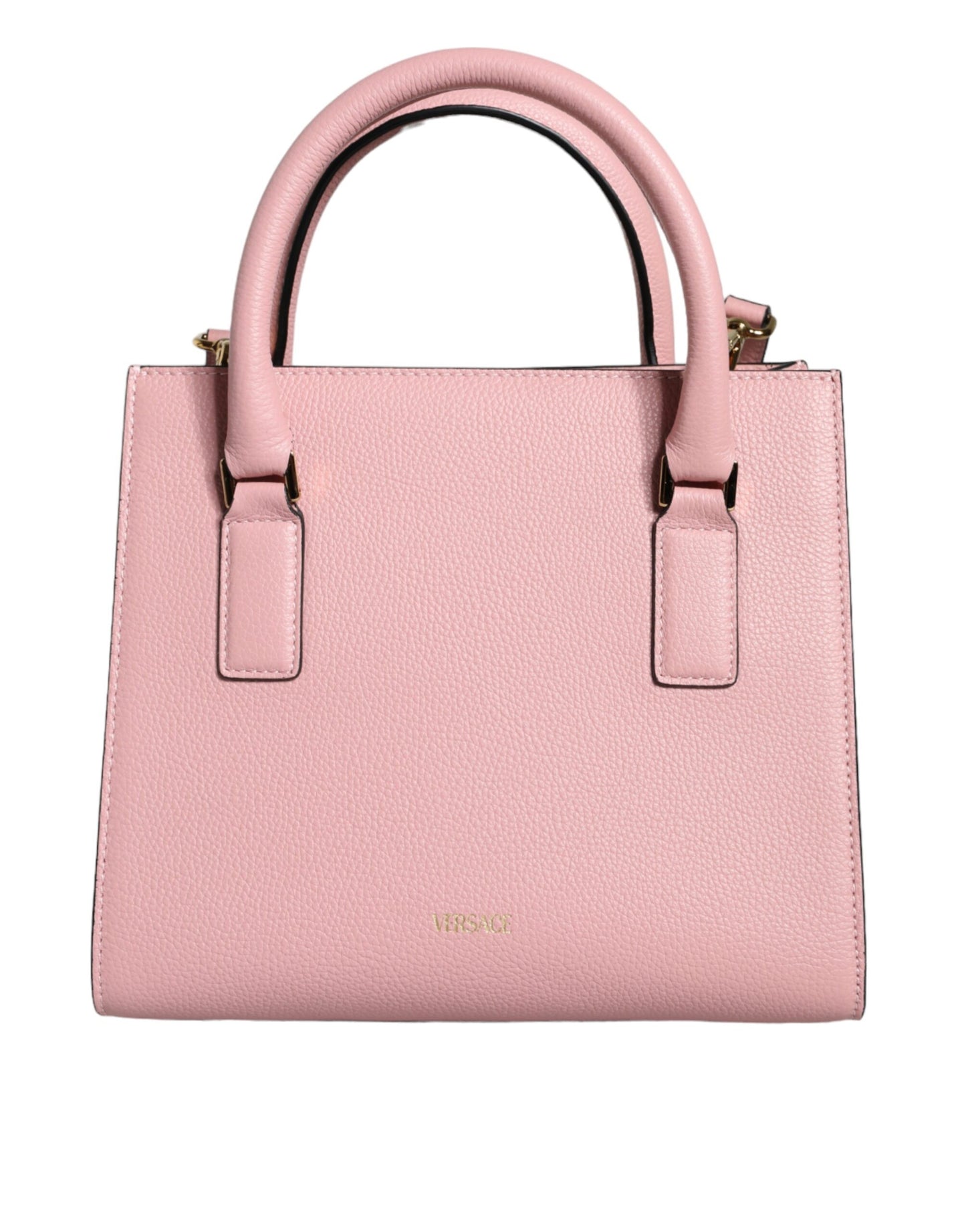- Pink Small Top Handle Grainy Calf Leather Crossbody Bag