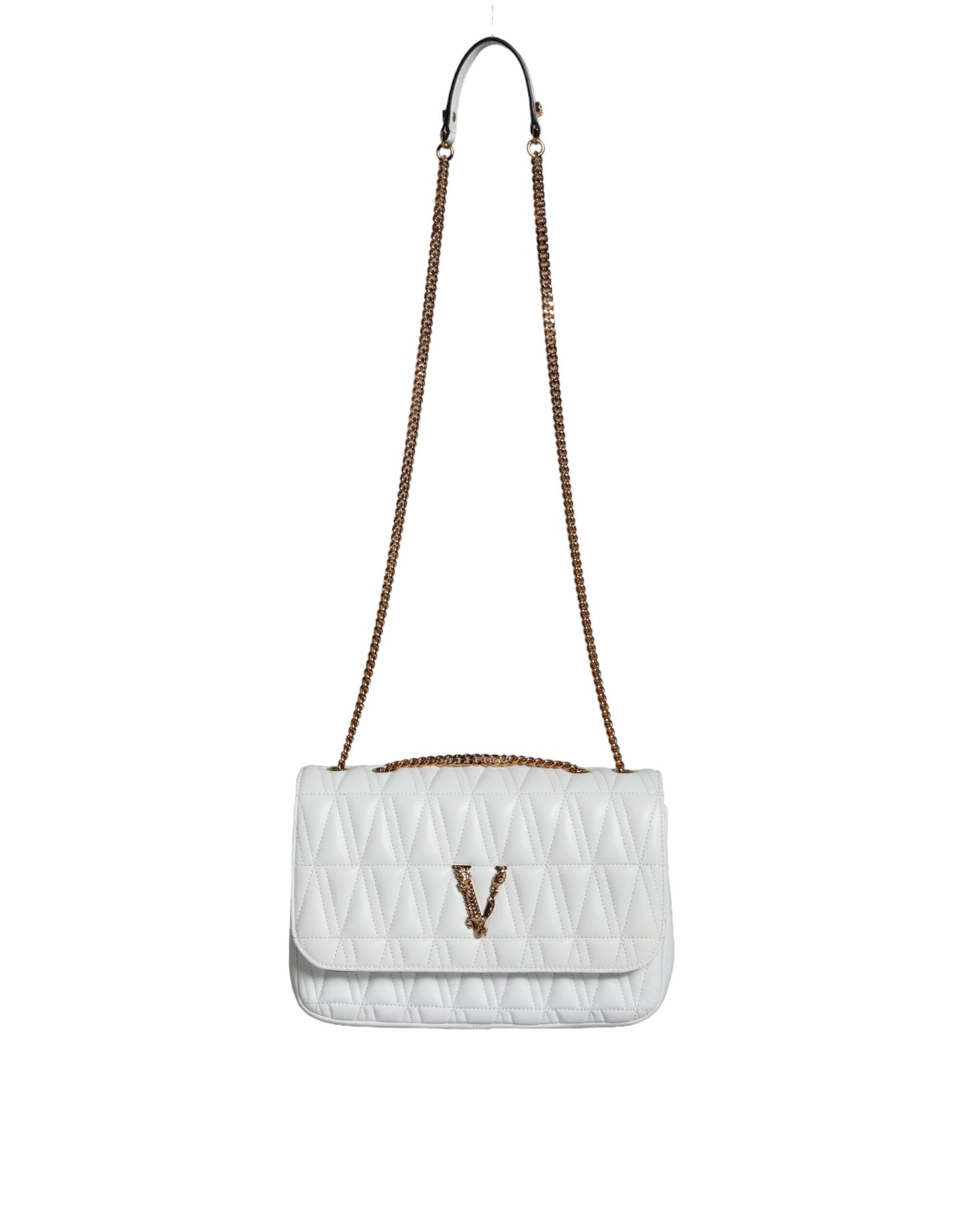 - White Mini Nappa Leather Crossbody Shoulder Bag