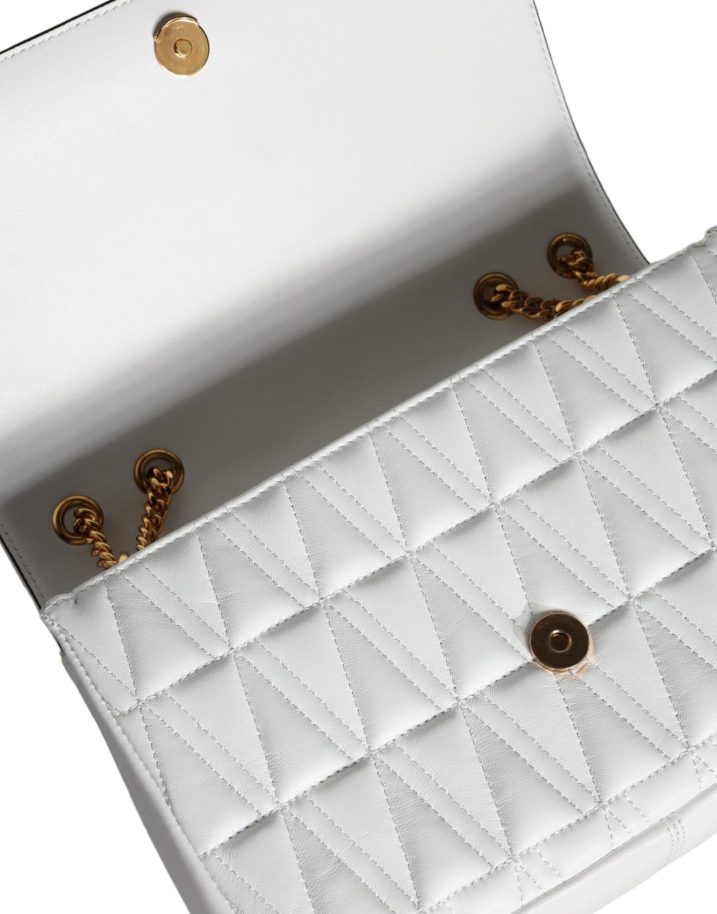 - White Mini Nappa Leather Crossbody Shoulder Bag