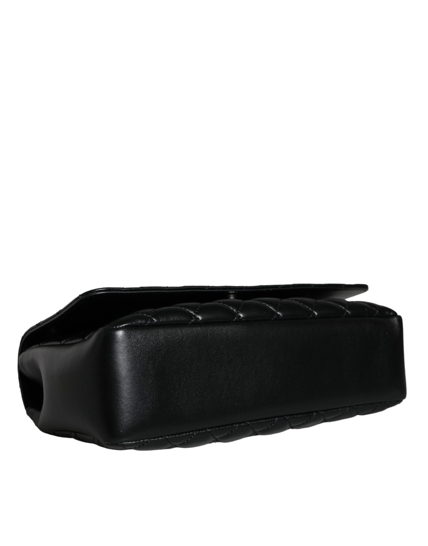- Black Quilted Lambskin Leather Crossbody Shoulder Bag