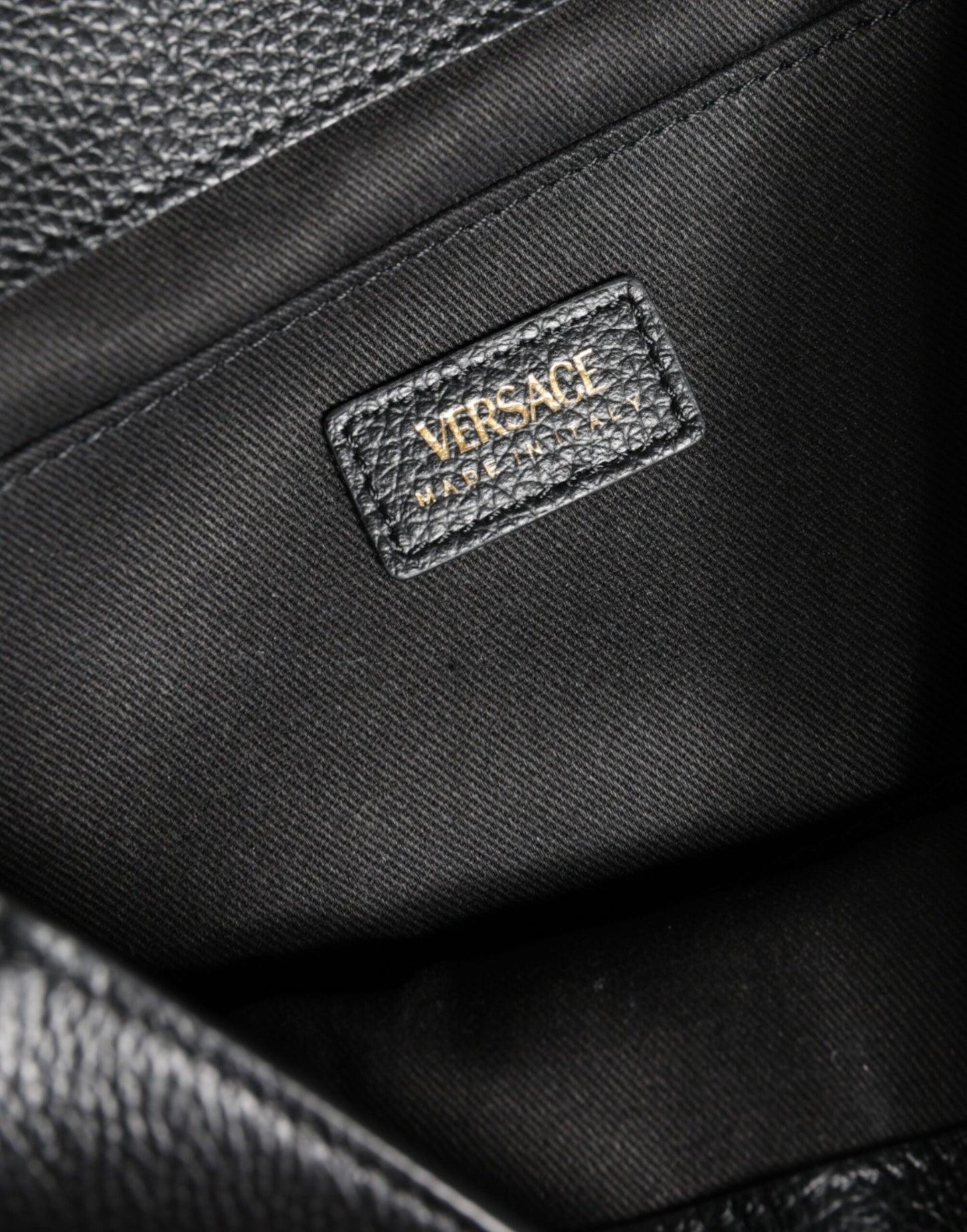 - Black Top Handle Grainy Calfskin Leather Crossbody Bag