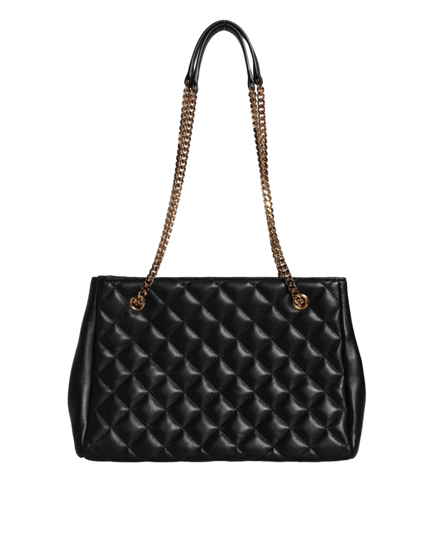 - Black Quilted Nappa Leather Shoulder Chain Strap Bag
