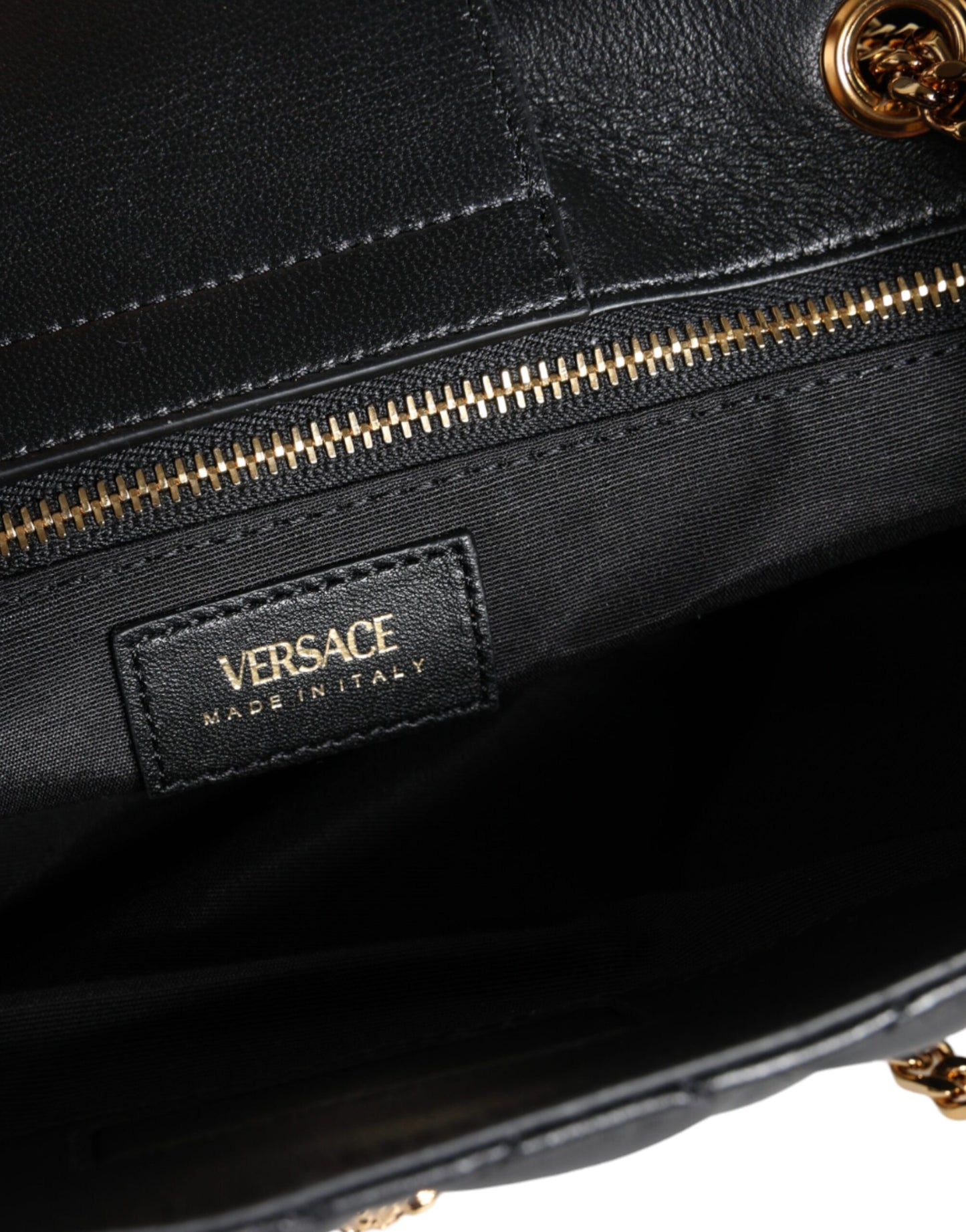 - Black Quilted Nappa Leather Shoulder Chain Strap Bag