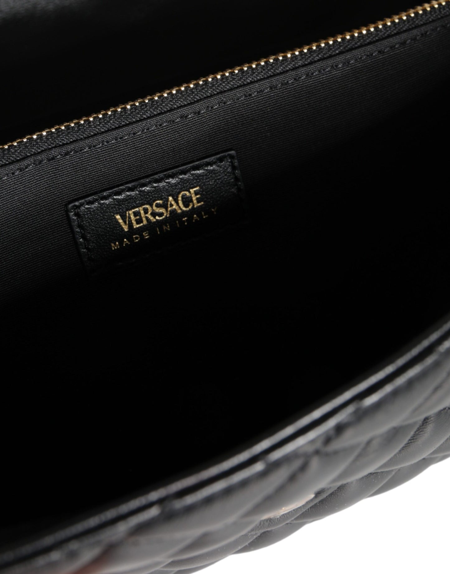 - Black Quilted Nappa Leather Crossbody Shoulder Bag