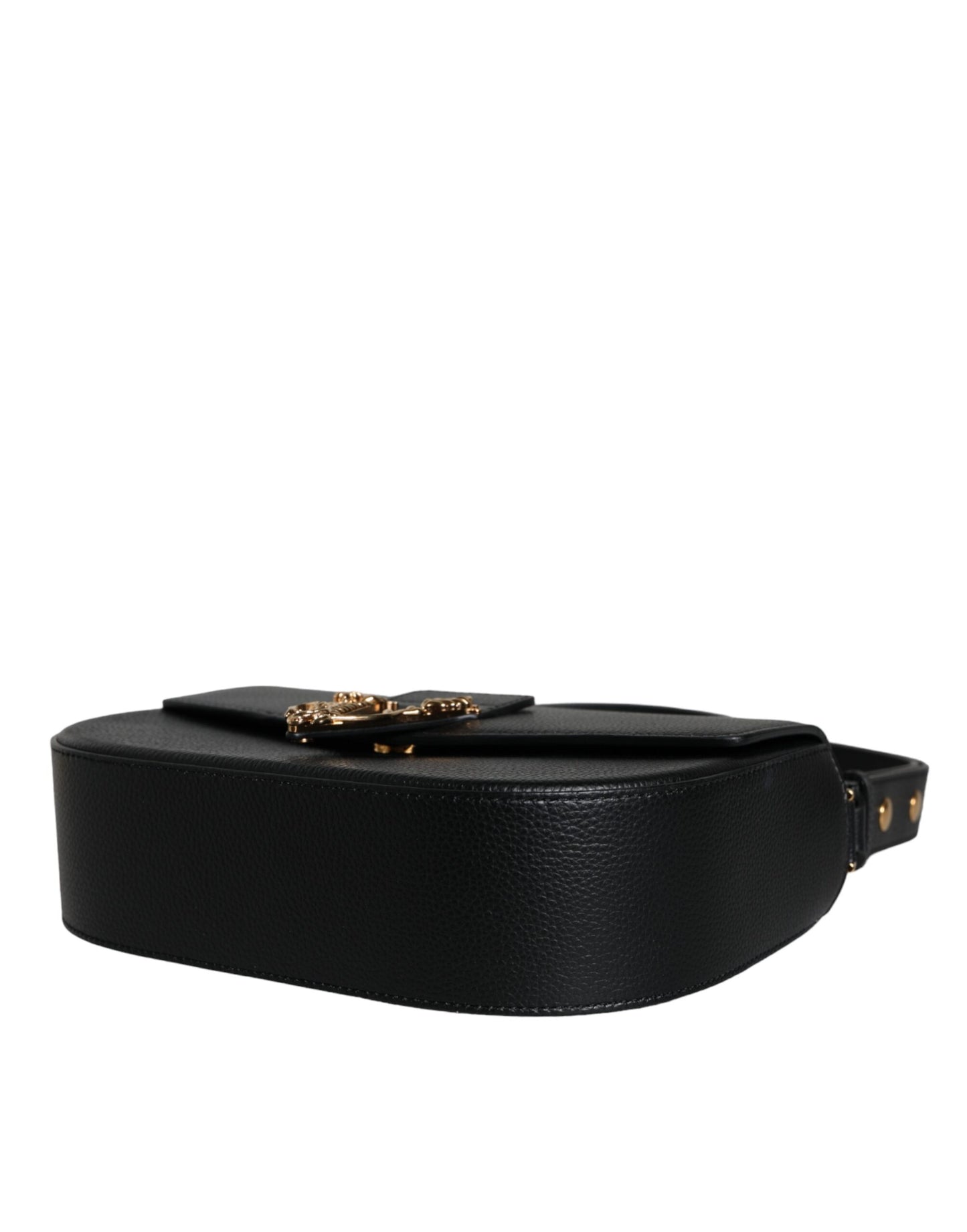 Versace Black Leather Virtus Shoulder Bag – Timeless Italian Elegance