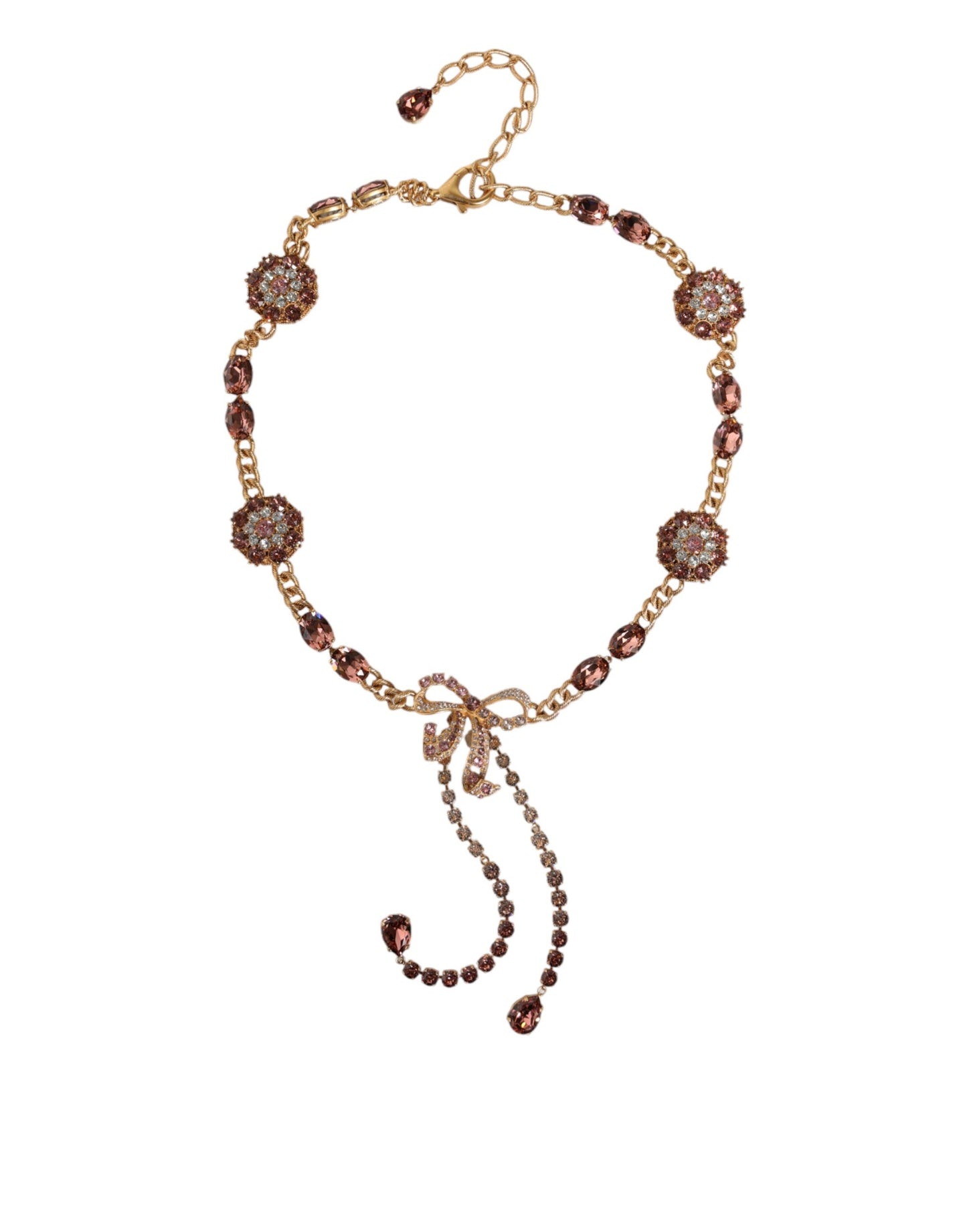 - Gold Tone Brass Crystal Embellished Waist Chain Belt