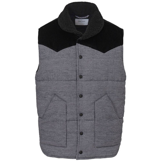 Gran Sasso Gray Cotton Prince of Wales Padded Sleeveless Jacket