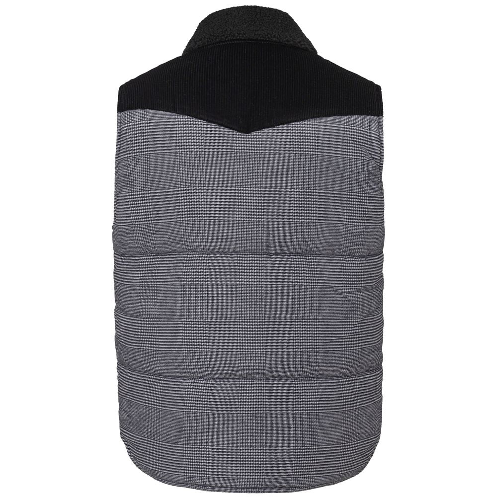 Gran Sasso Gray Cotton Prince of Wales Padded Sleeveless Jacket