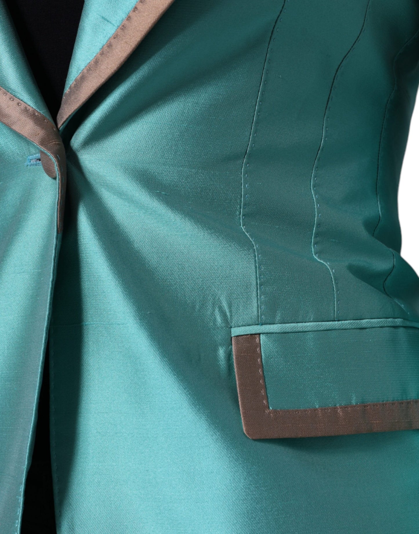 - Metallic Green Single Breasted Blazer Jacket