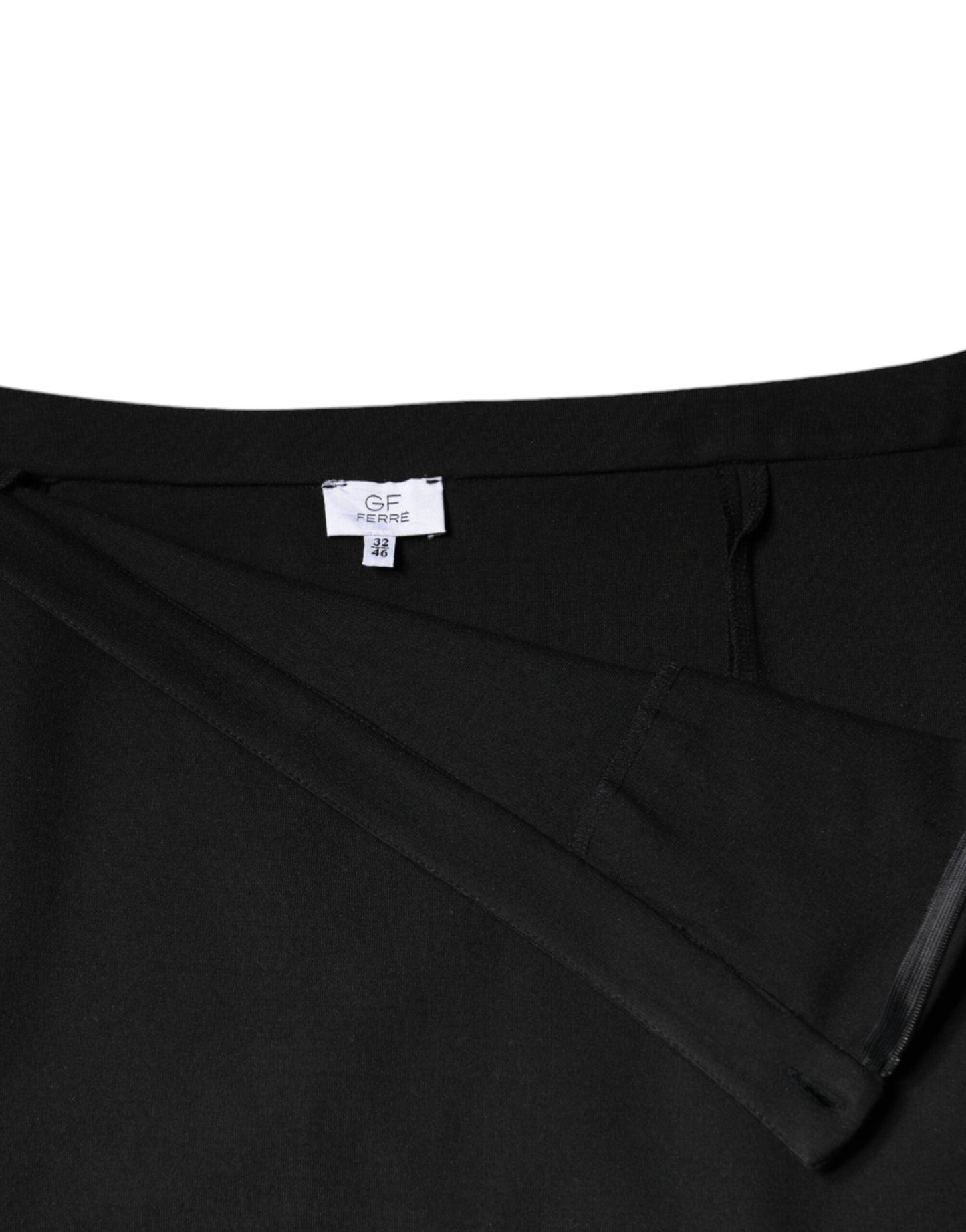 Black Straight Pencil Cut Knee Length Skirt - The Luxe Alliance