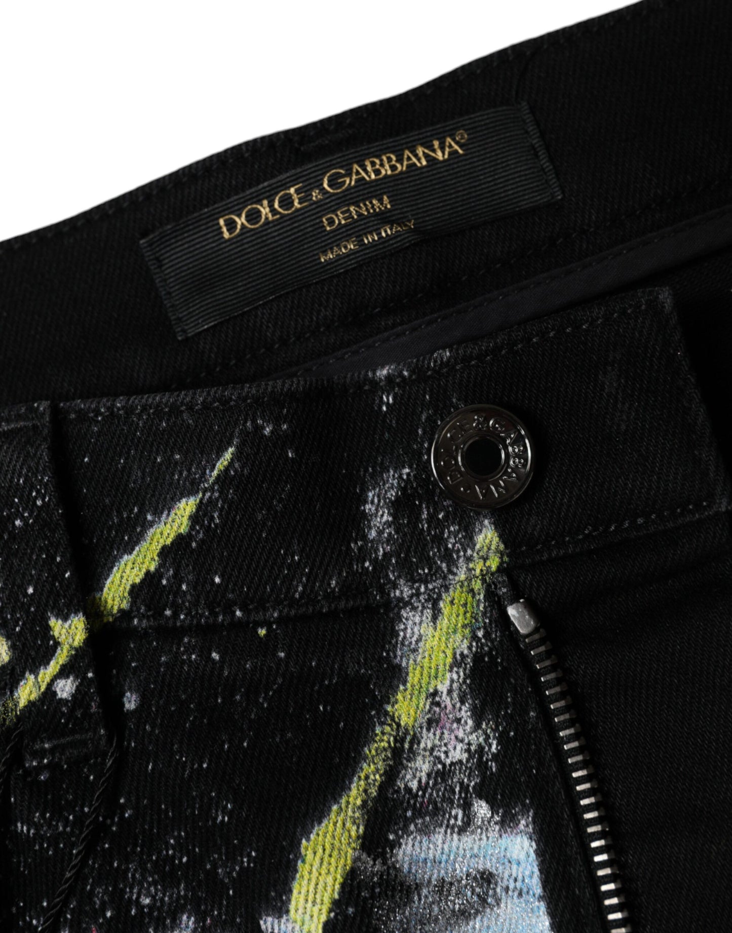 - Multicolor Splatter Paint Cotton Skinny Denim Jeans