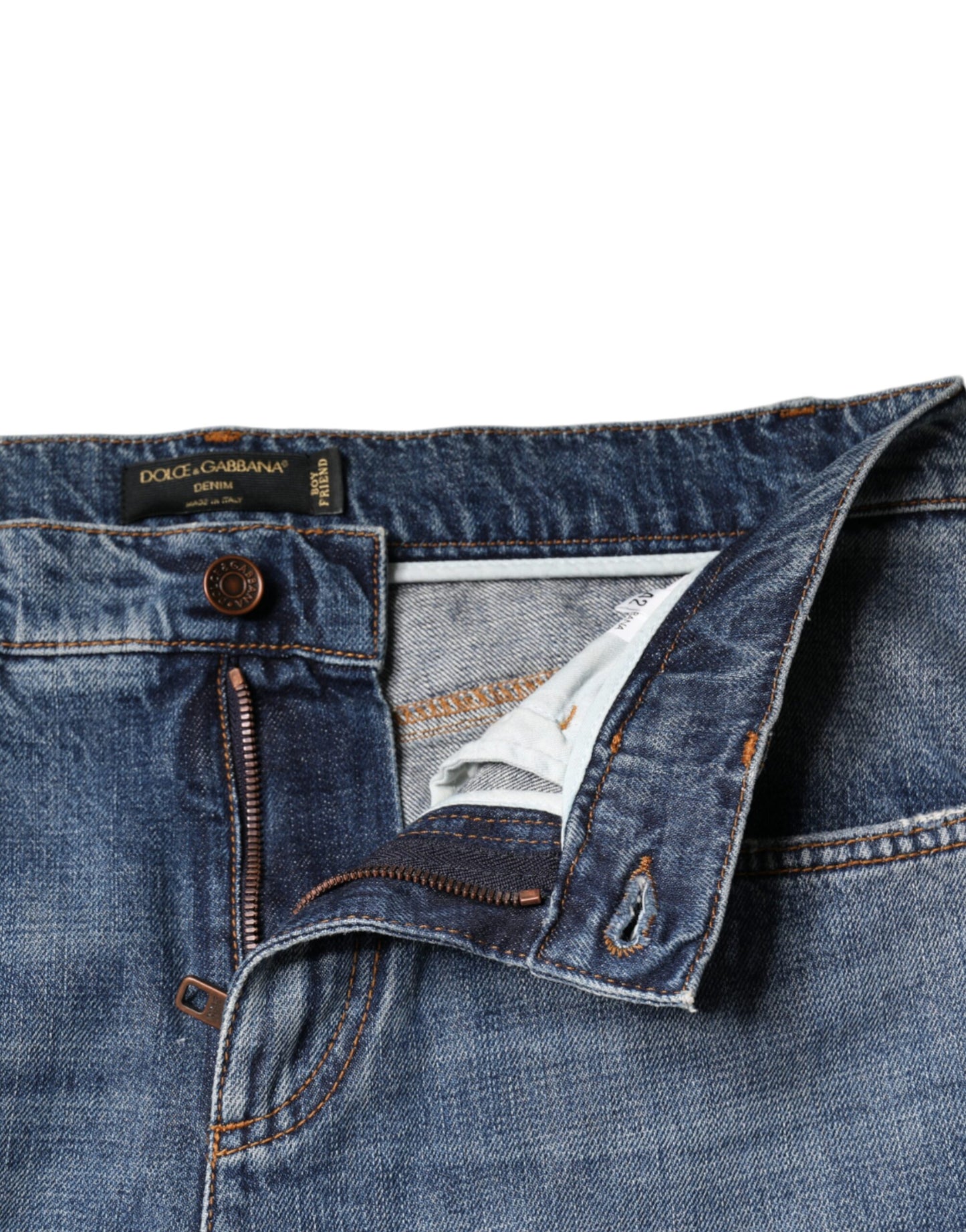 - Blue Cotton Tattered Boyfriend Denim Jeans