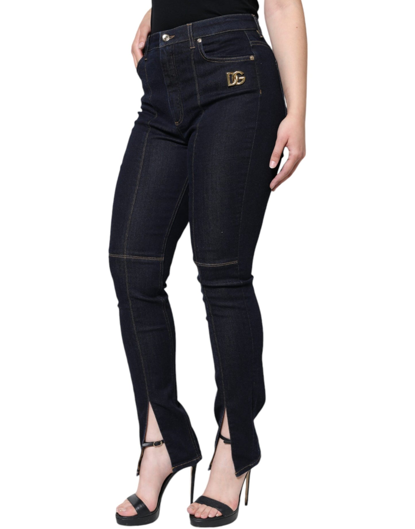 - Black Cotton Blend Skinny Denim Jeans
