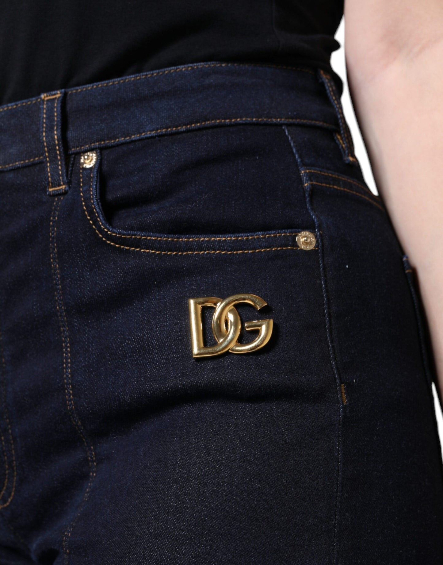 - Black Cotton Blend Skinny Denim Jeans