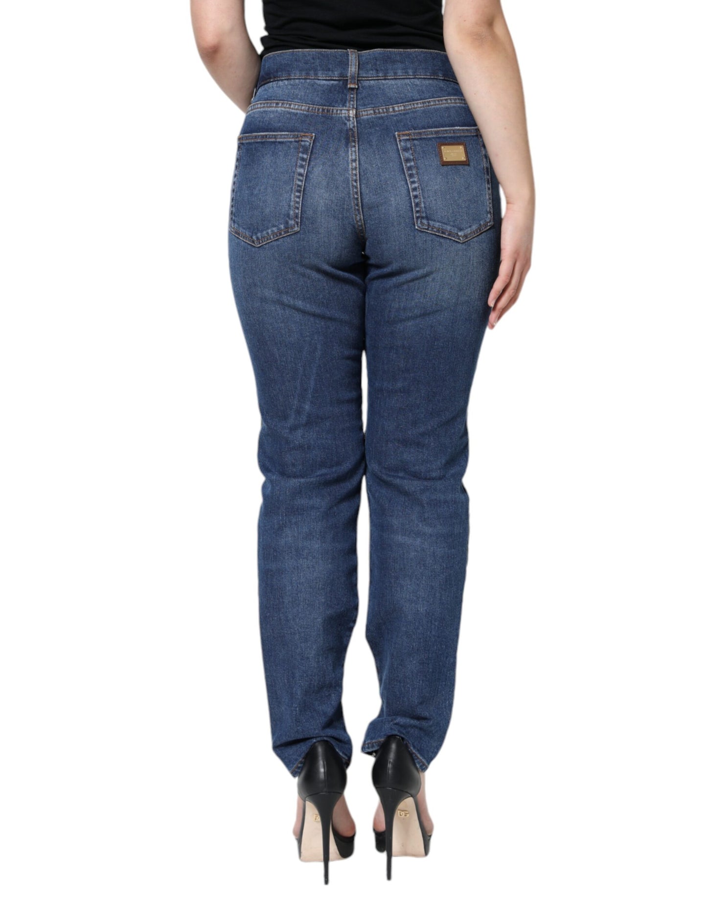 - Black Floral Lace Front Skinny Denim Jeans