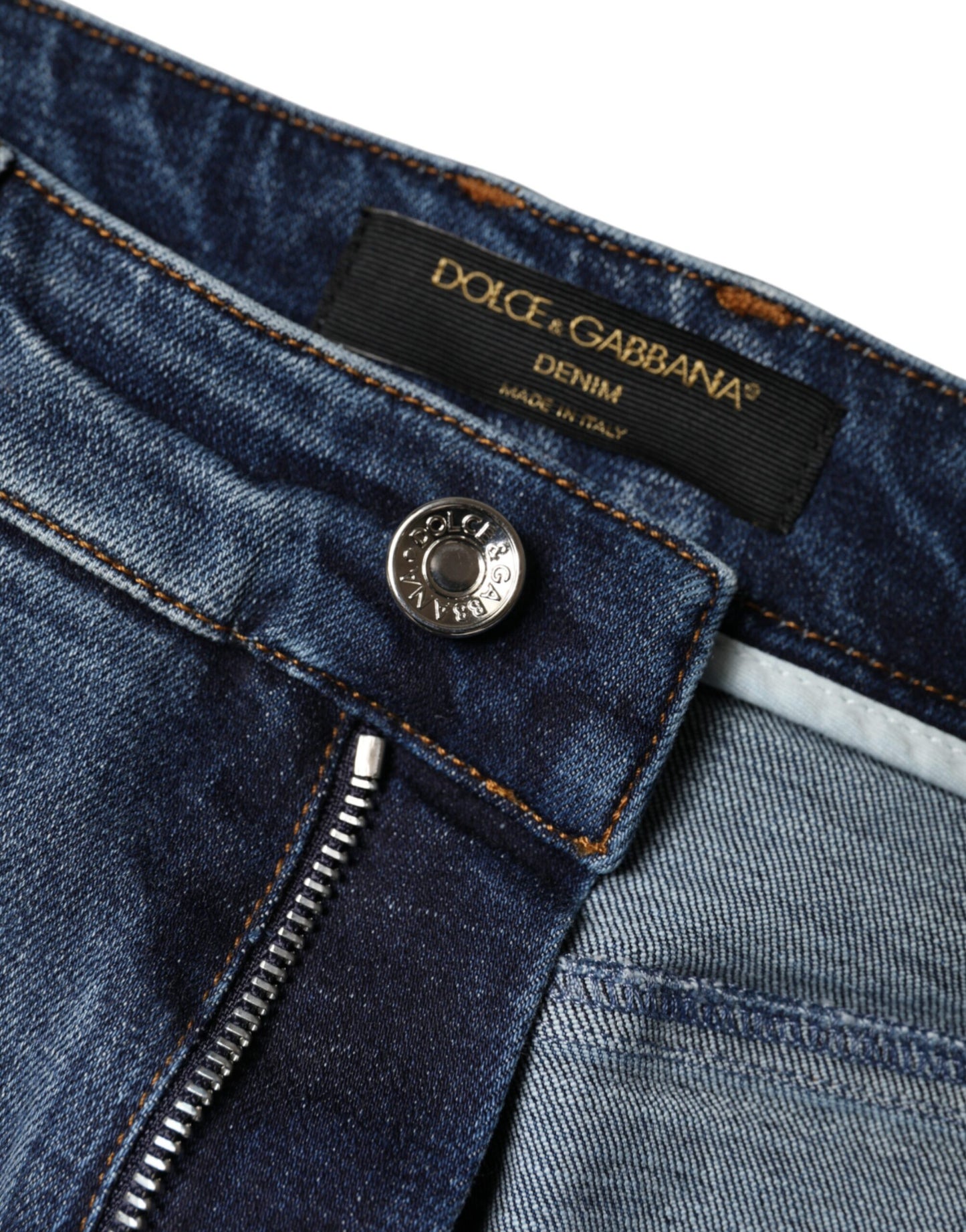 - Dark Blue Cotton Tattered Skinny Denim Jeans