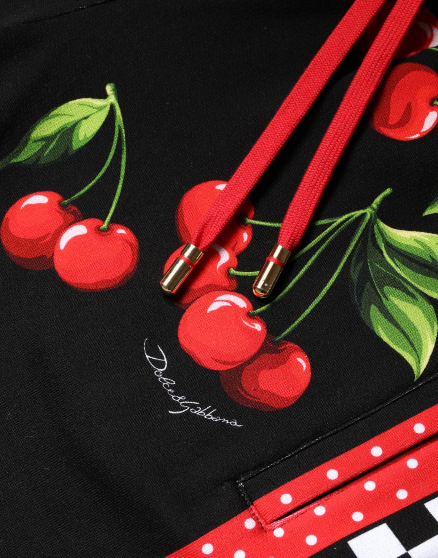 - Black Red Cherry Mid Waist Jogger Pants
