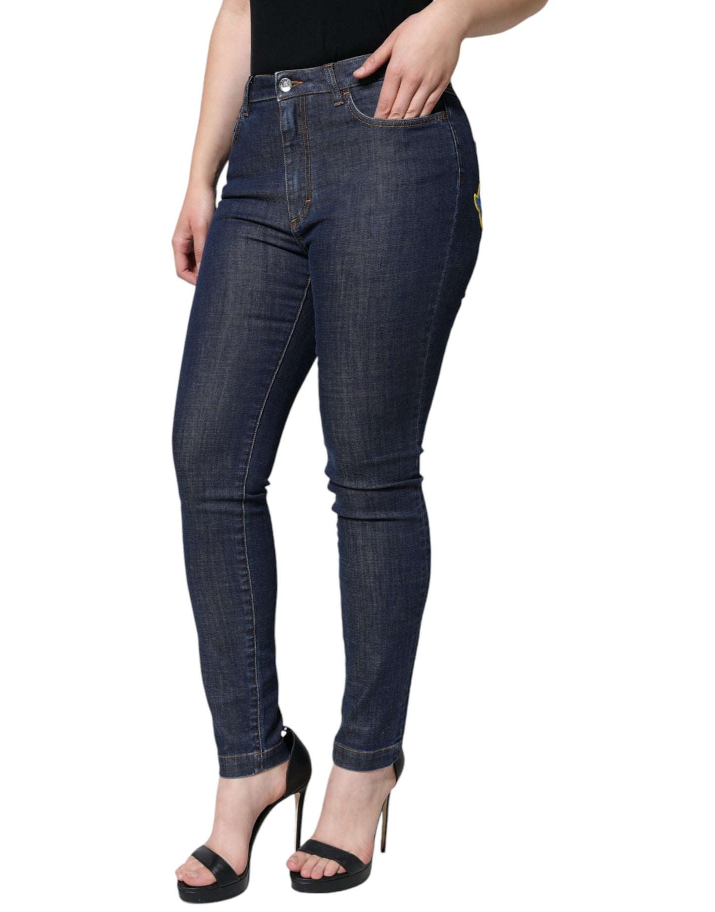 - Dark Blue QUEEN Cotton Skinny Denim Jeans