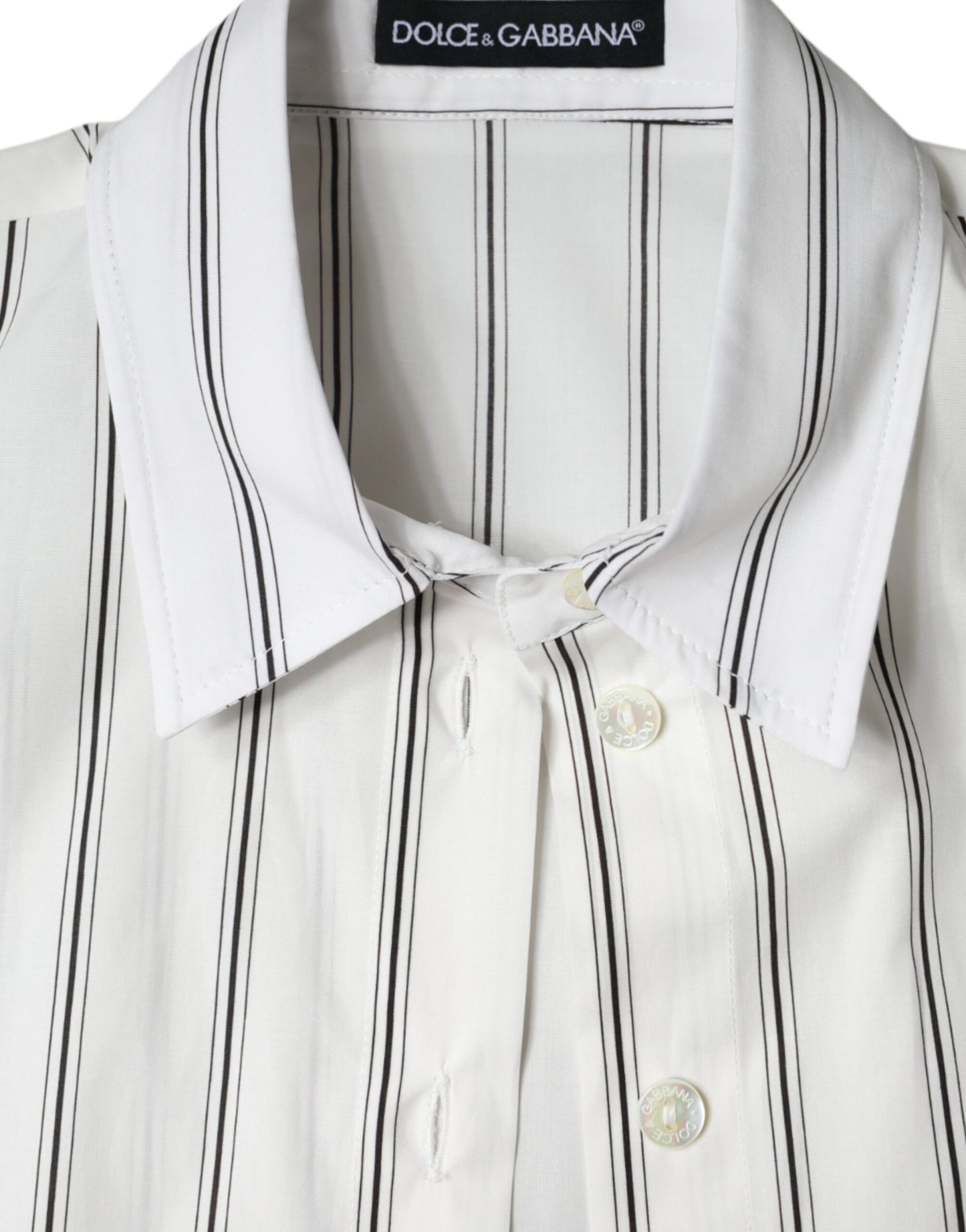- White Striped Collared Short Sleeve Polo Top
