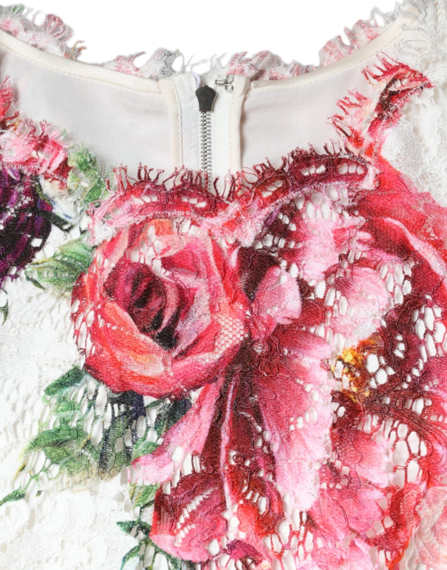 - White Peony Lace Short Sleeves Blouse Top