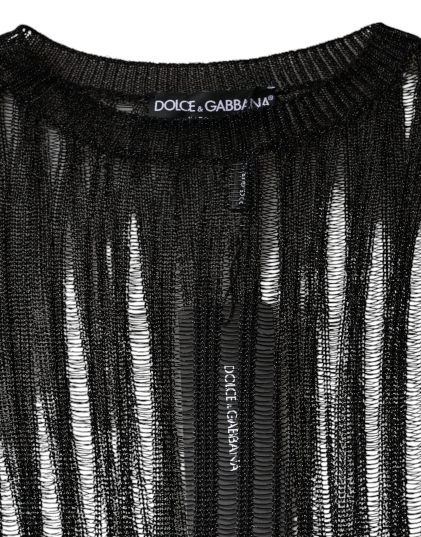 - Black Stripe See Through Long Sleeves Top