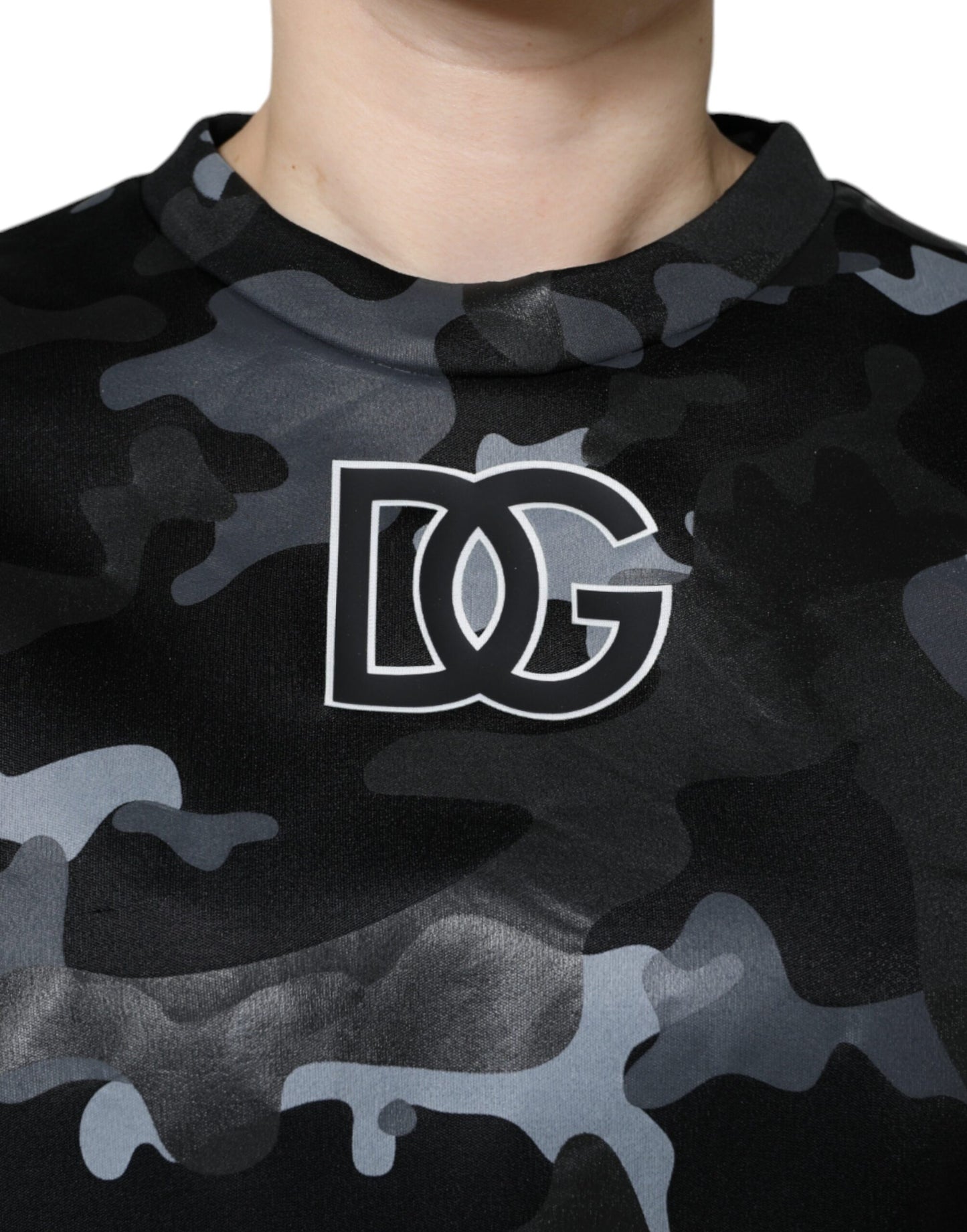 - Black Camouflage Round Neck Sweatshirt Sweater