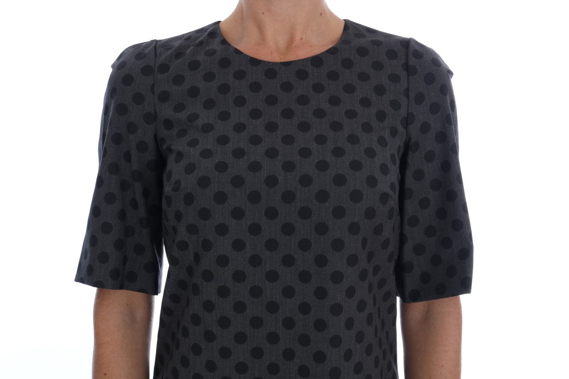 - Elegant Polka Dot Wool Blend Dress