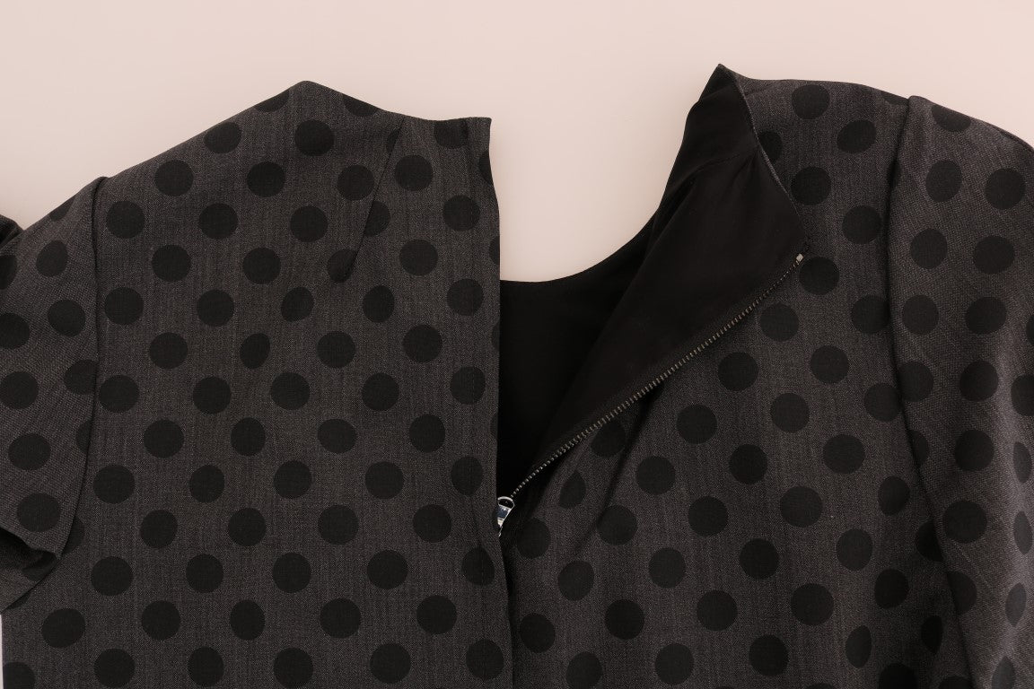 - Elegant Polka Dot Wool Blend Dress