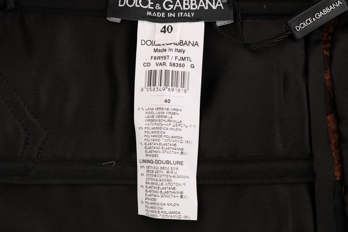 Chic Brown Mini Wool Blend Dress by Dolce & Gabbana