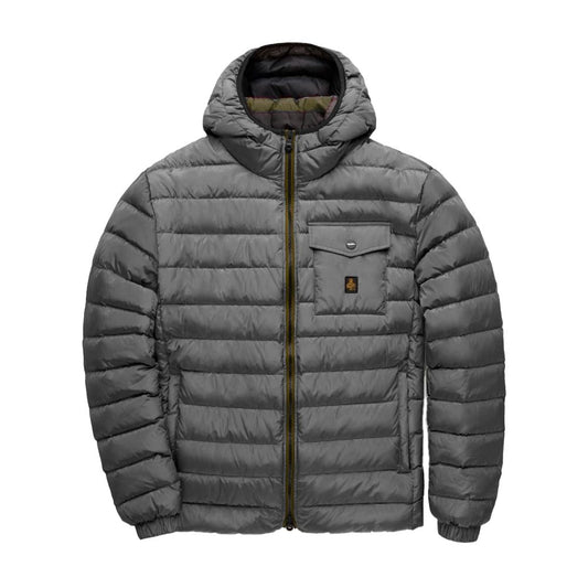 RefrigiWear Hunter Gray Nylon Down Jacket for Men